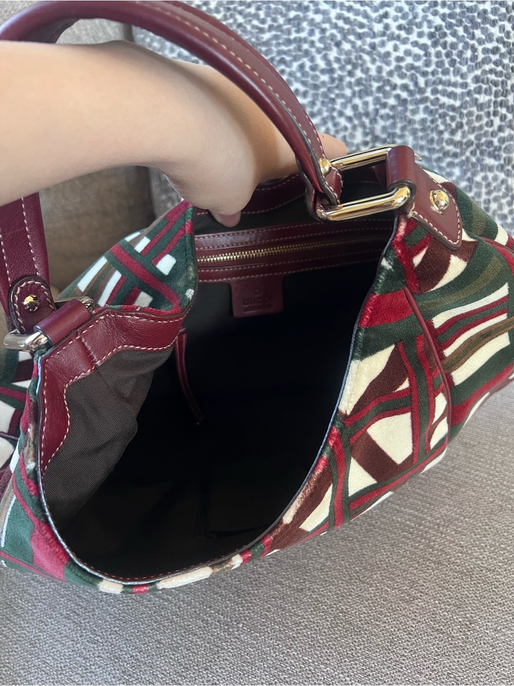 Gucci Limited Edition 85th Anniversary Horsebit Burgundy Green Shoulder Hobo Bag - Picture 10 of 12